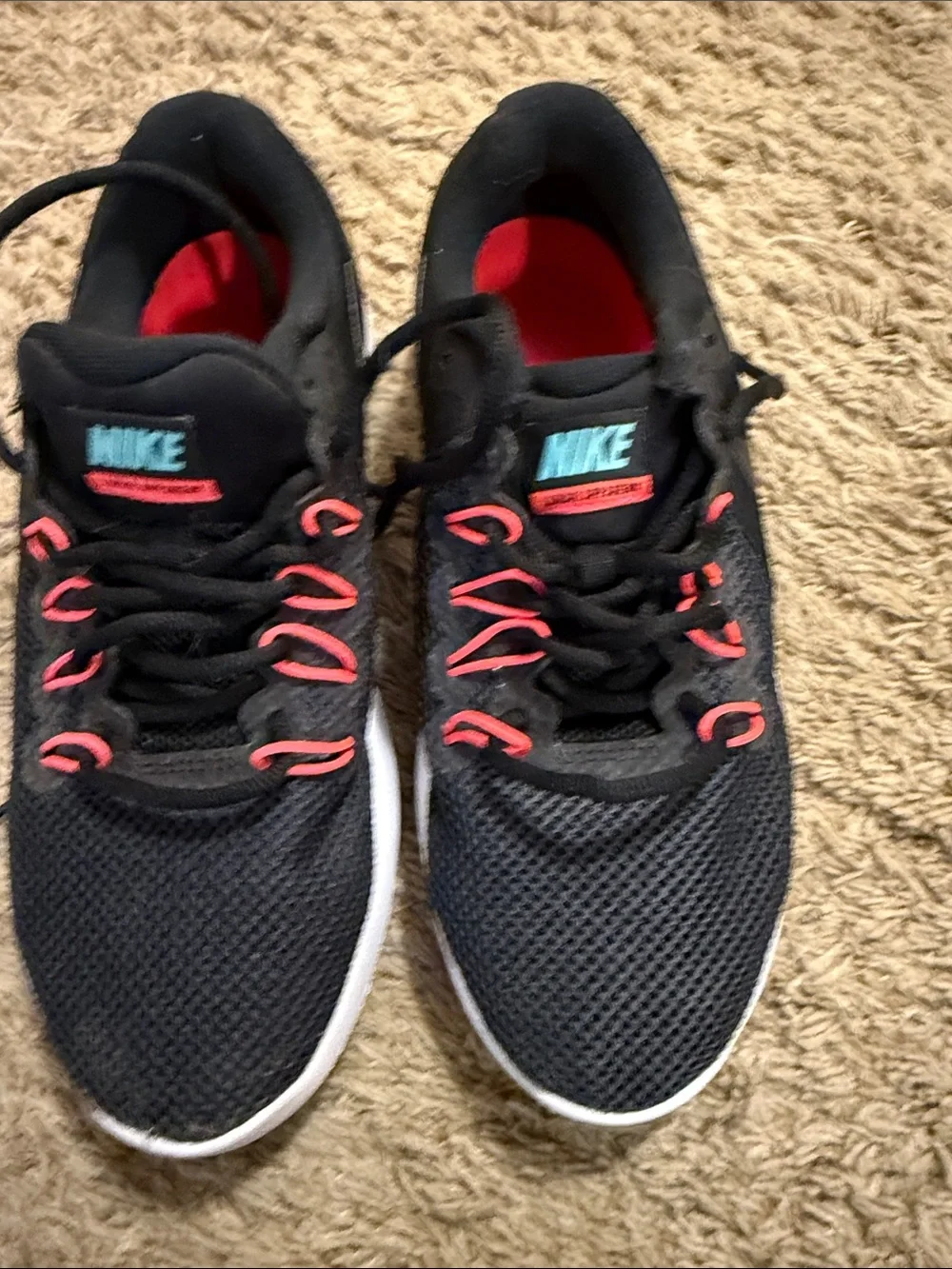 Nike Black Running Shoes with Pink and White Accents